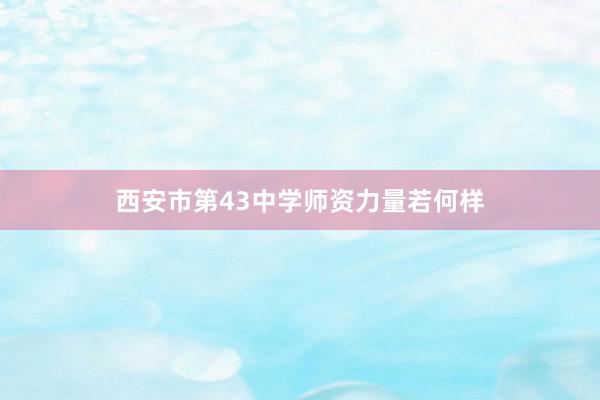 西安市第43中学师资力量若何样